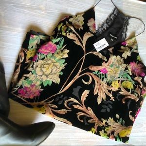 Sugarlips Floral Velvet Spaghetti Strap Dress